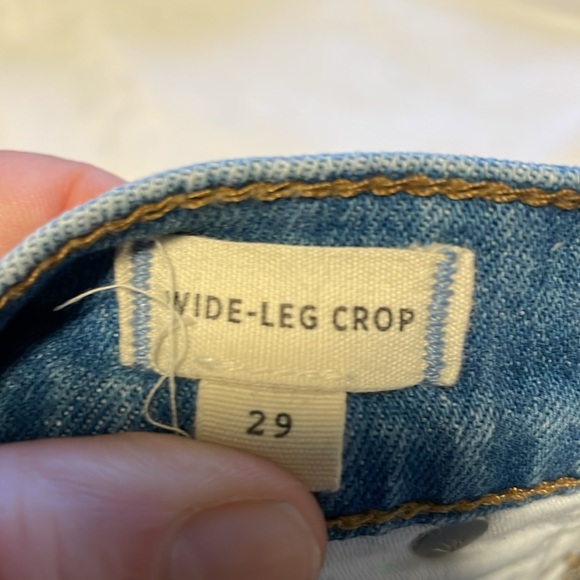 Madewell Wide Leg Crop Jeans High Rise High Waisted Light Wash Blue 29 - Picture 9 of 10